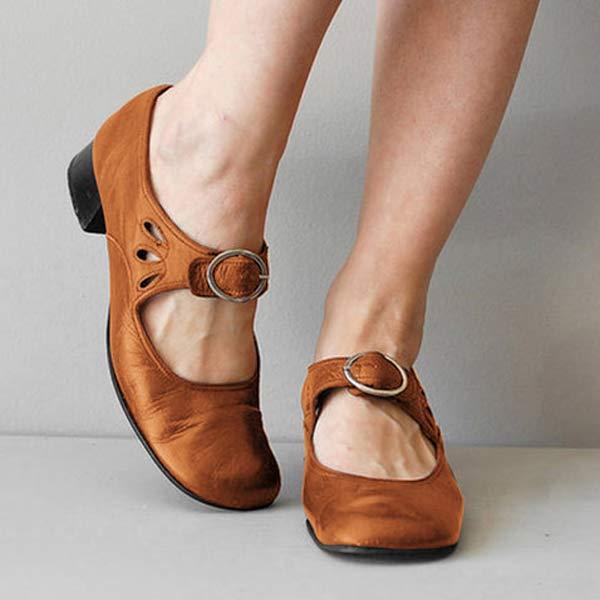 Fiona - Zapatos ortopédicos vintage con puntera redonda