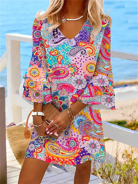 NAOMI - Vestido estampado de colore