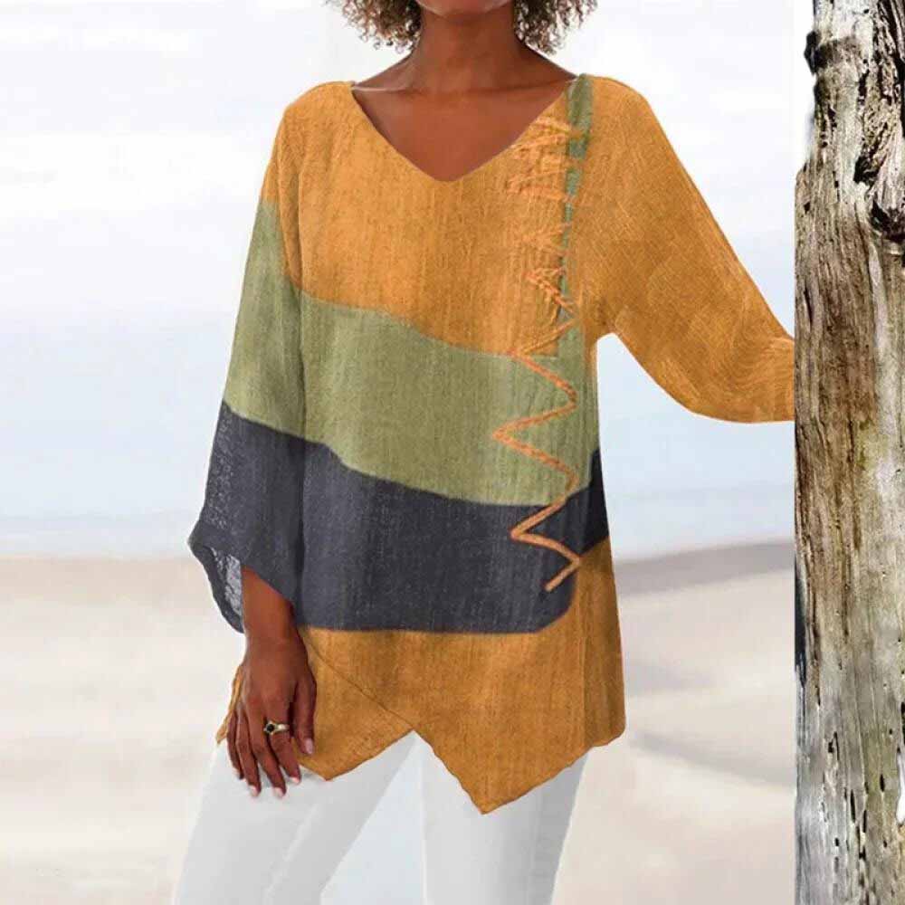 ELADIE - Camisa de moda tricolor