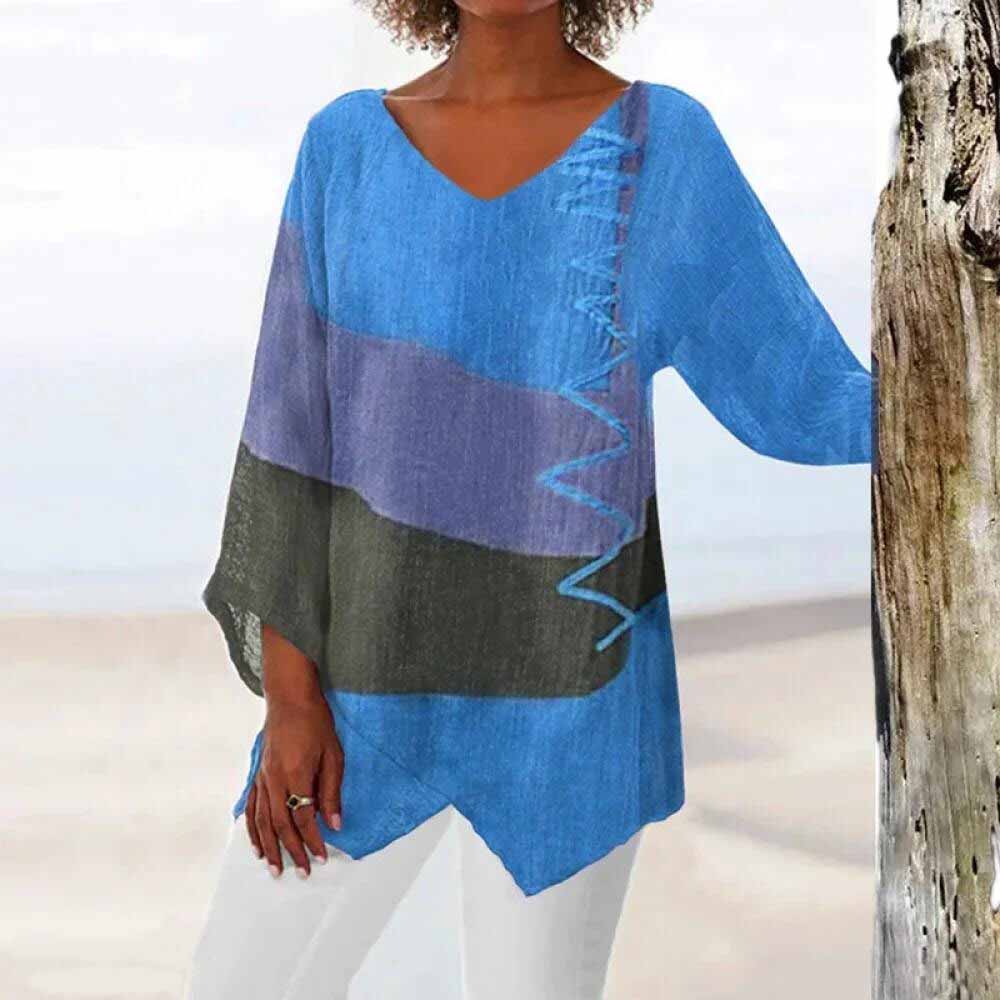ELADIE - Camisa de moda tricolor