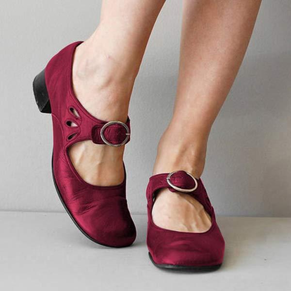 Fiona - Zapatos ortopédicos vintage con puntera redonda