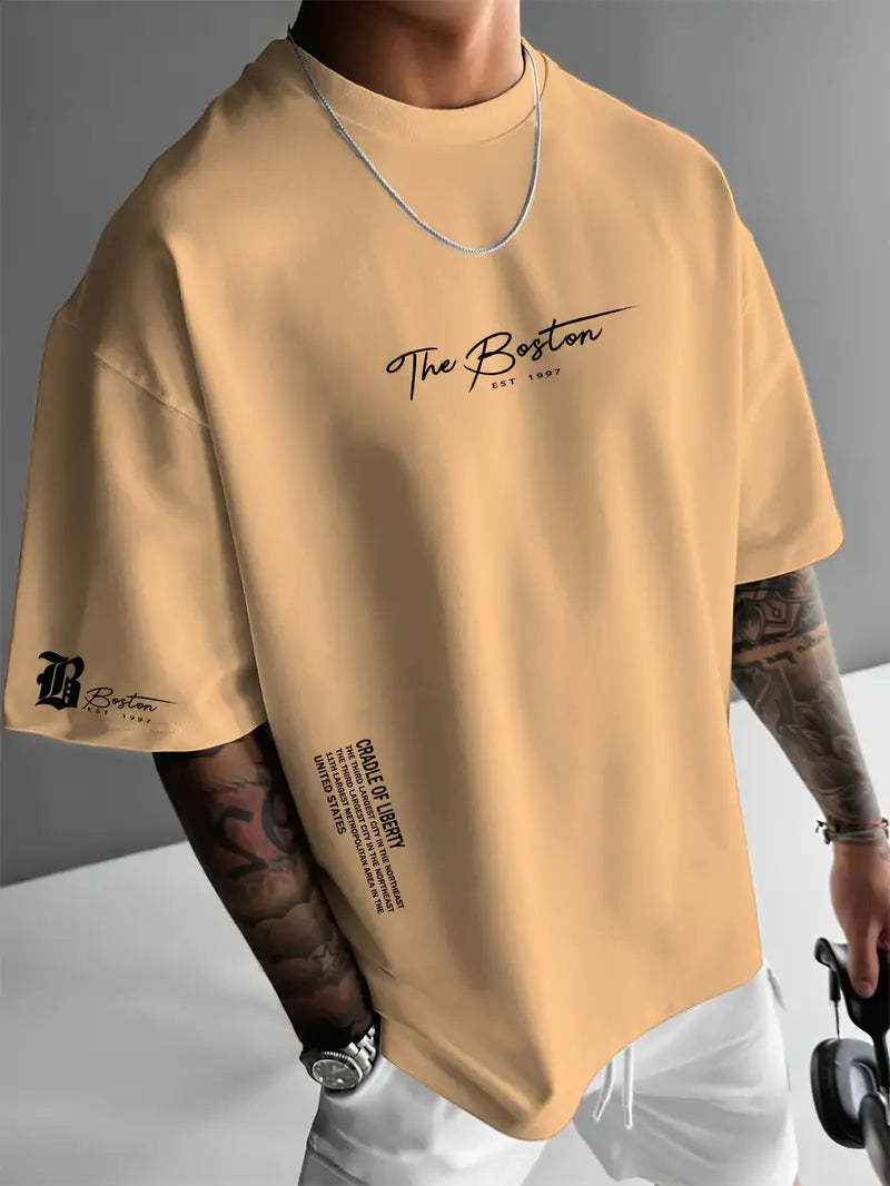 Ralph - Camiseta informal de manga corta para hombre con estampado de letras