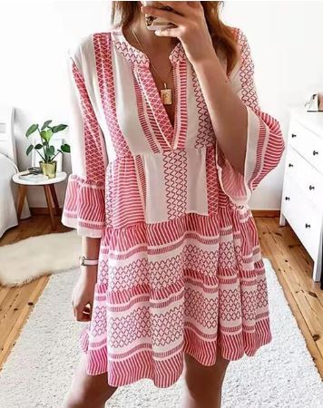 Juliene - Vestido de largo medio con mangas acampanada