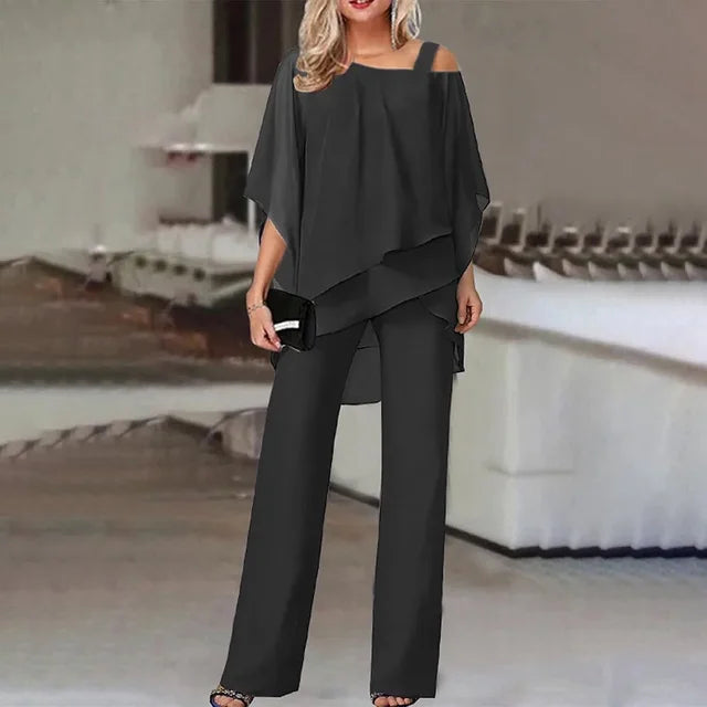 Alaine – Elegante conjunto de gasa de dos piezas