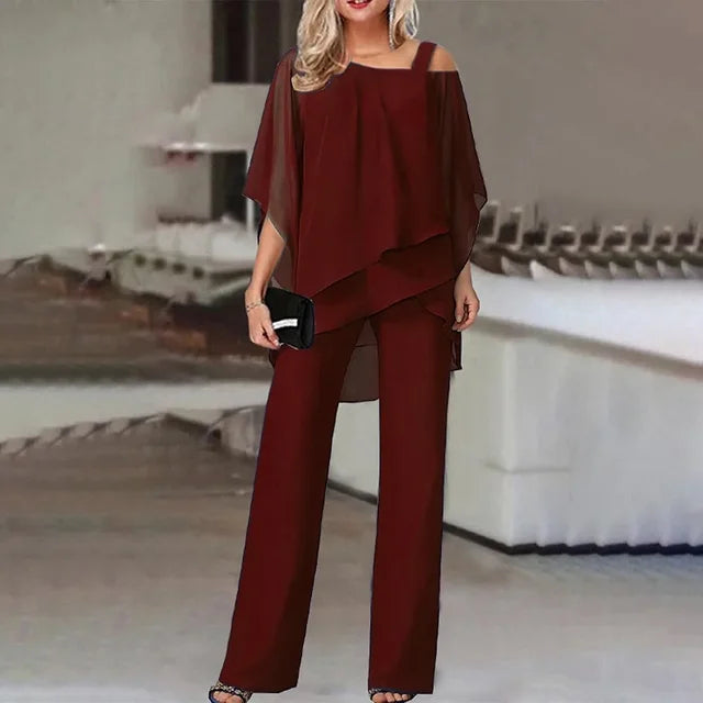 Alaine – Elegante conjunto de gasa de dos piezas