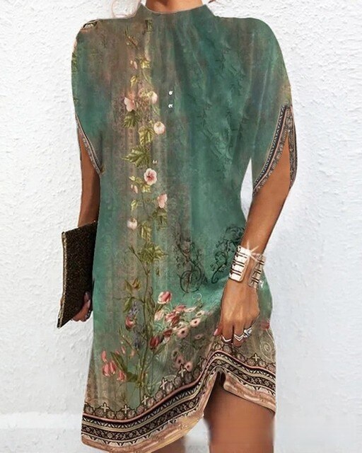 CIELO - Vestido de moda con mangas murciélag