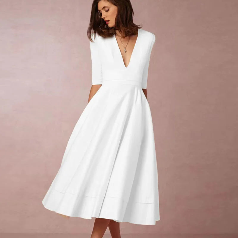 Azmira – Elegante vestido midi de línea A