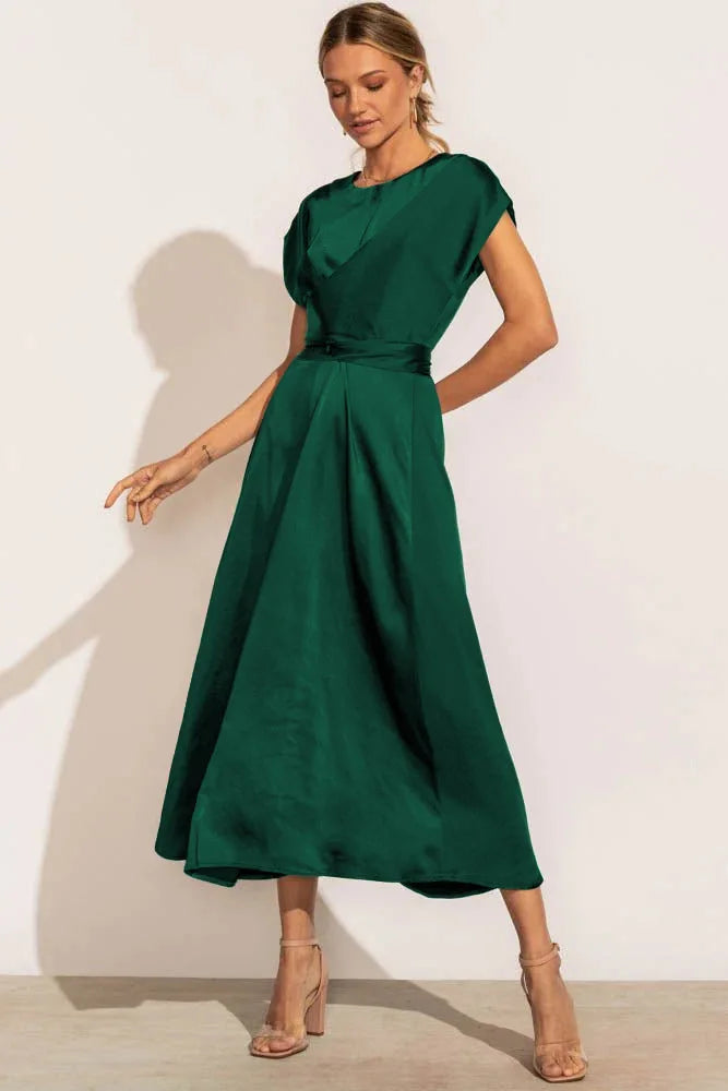 Evangeline - Elegante vestido de fiesta de satén de sed