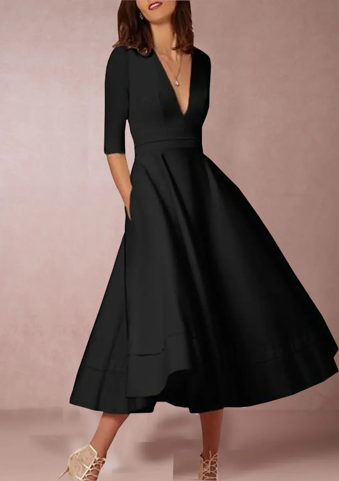 Azmira – Elegante vestido midi de línea A