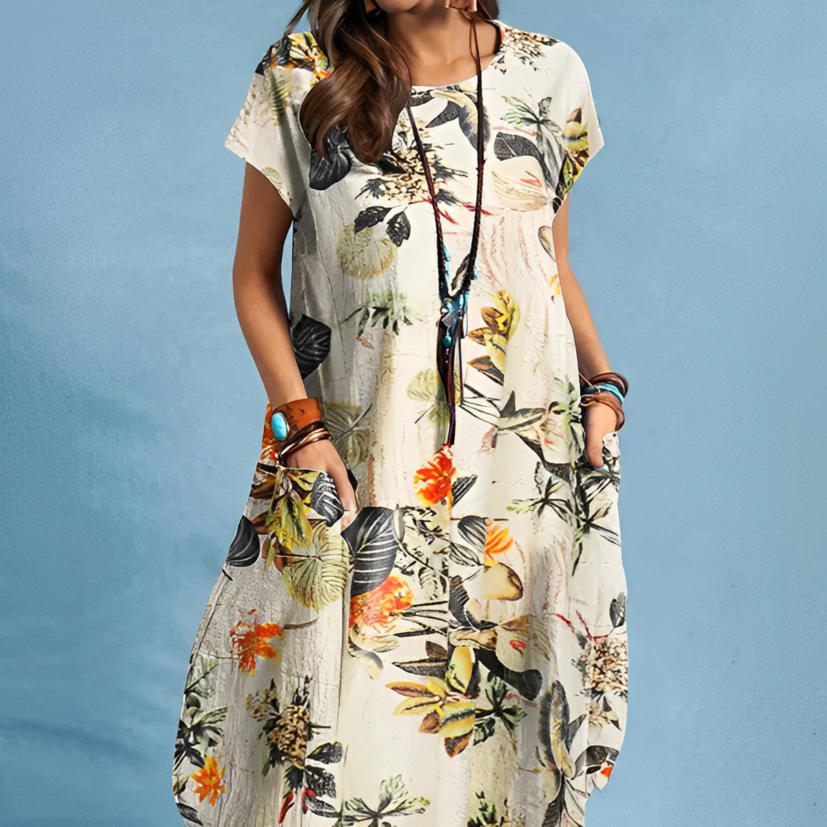 KAJSA - Elegante vestido natura