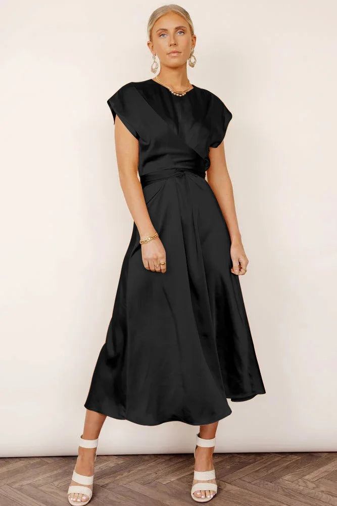 Evangeline - Elegante vestido de fiesta de satén de sed