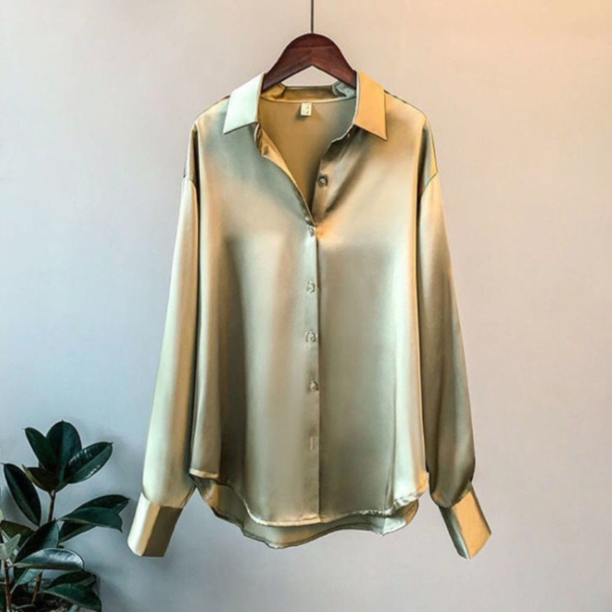 Addie - Camisa de satén para mujer