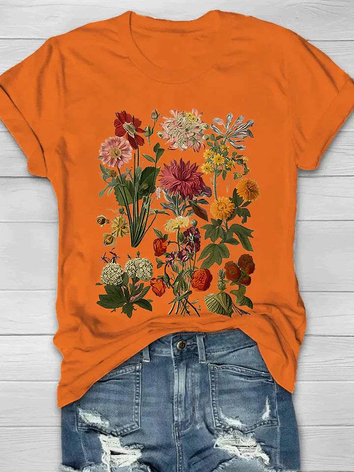 Lorelei - Camiseta vintage con estampado floral para mujer