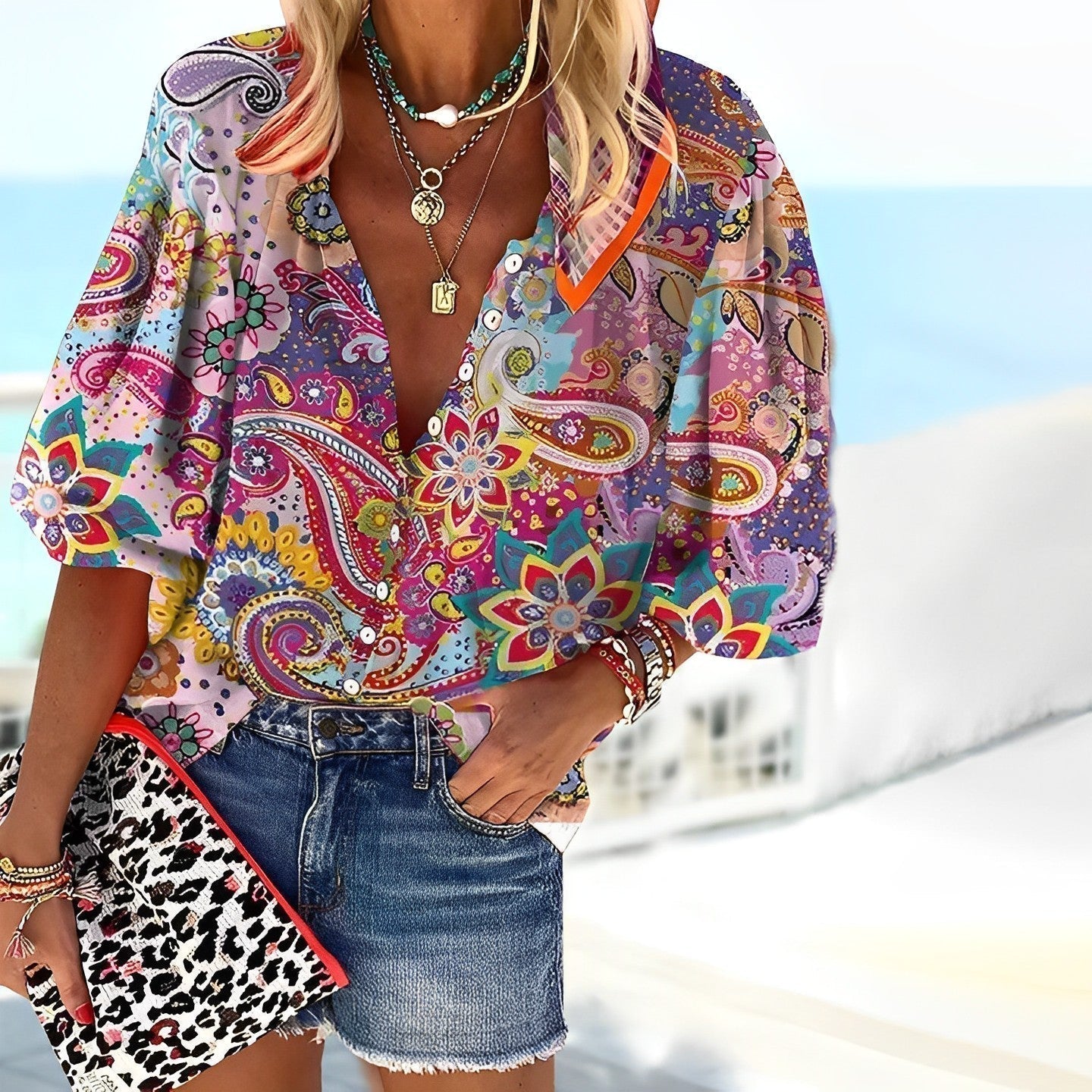 VIRE - Camiseta con estampado de mandalas