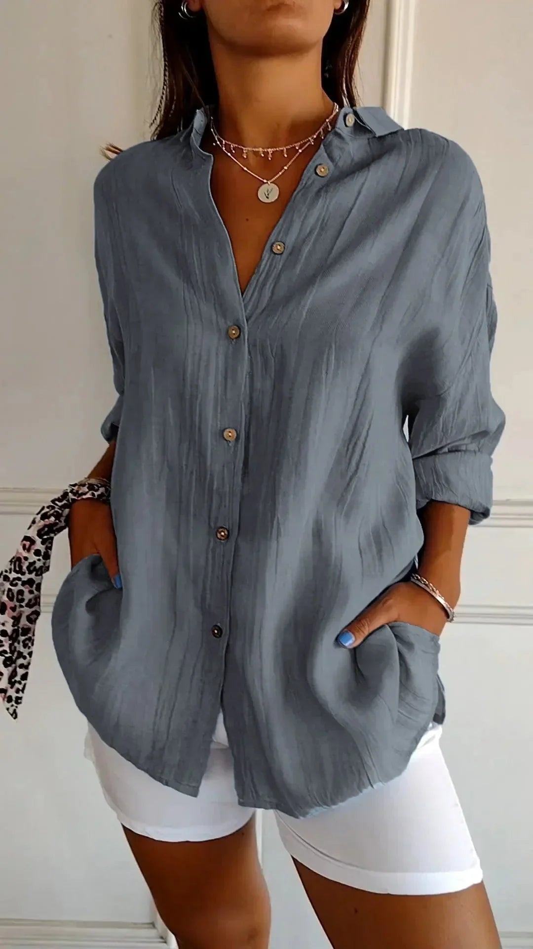 Auberis – Blusa de algodón de alta calidad
