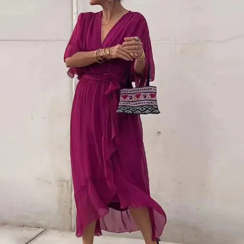 Amanda - Elegante vestido con escote en V