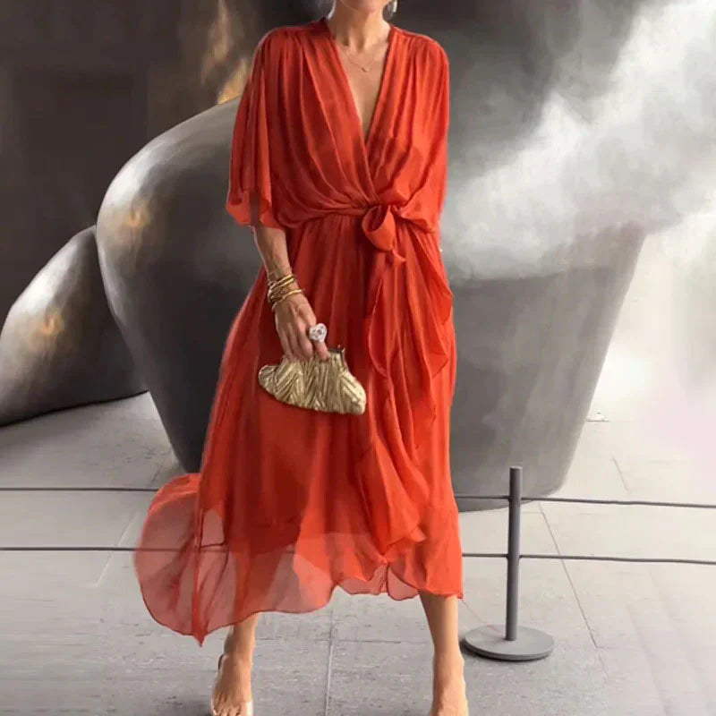 Amanda - Elegante vestido con escote en V