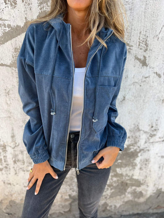 Tova – Elegante chaqueta de pana con cremallera
