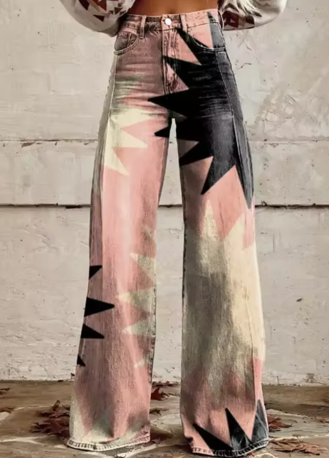 Anzhela - Pantalón ancho con estampado de colores