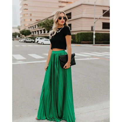 Veluna – Elegante maxifalda plisada