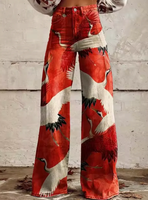 Anzhela - Pantalón ancho con estampado de colores