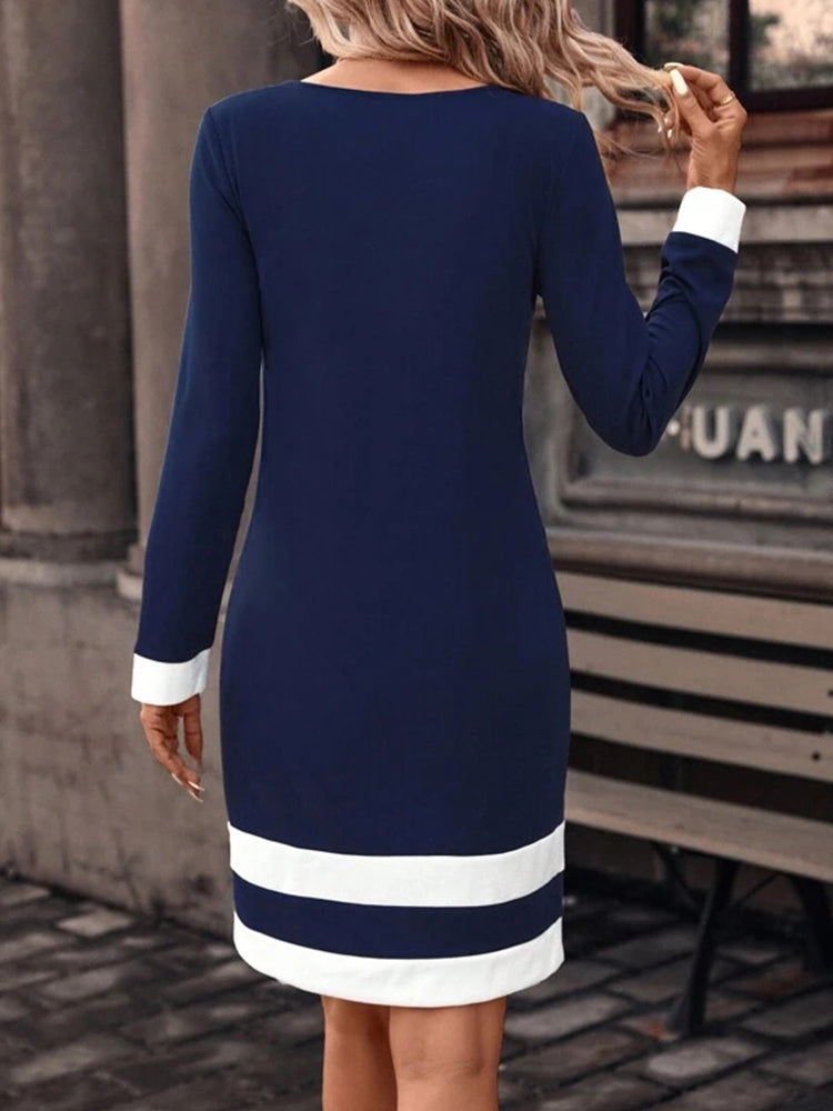 Emily - Vestido de punto de moda con mangas largas para mujer