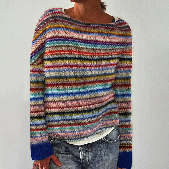 Margot - Elegante jersey de manga larga a raya