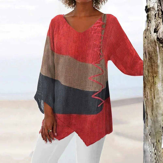 ELADIE - Camisa de moda tricolor