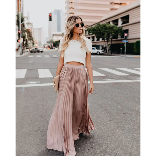 Veluna – Elegante maxifalda plisada