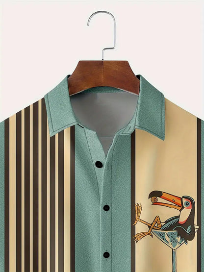 Thomas - Camisa de rayas de manga corta para hombre