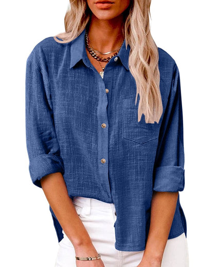 Zuki – Blusa de algodón y lino