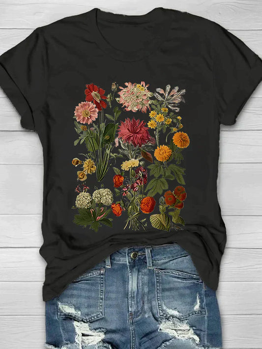 Lorelei - Camiseta vintage con estampado floral para mujer