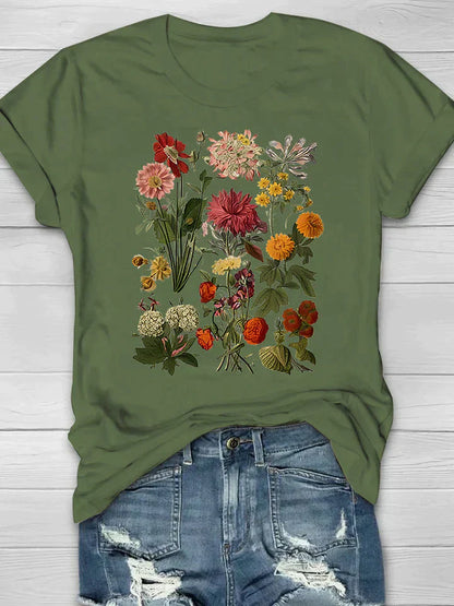 Lorelei - Camiseta vintage con estampado floral para mujer