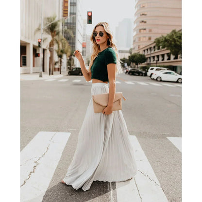 Veluna – Elegante maxifalda plisada