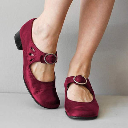 Fiona - Zapatos ortopédicos vintage con puntera redonda