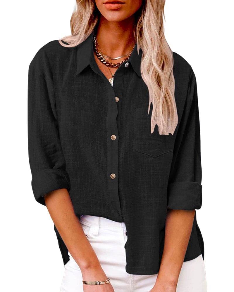 Zuki – Blusa de algodón y lino