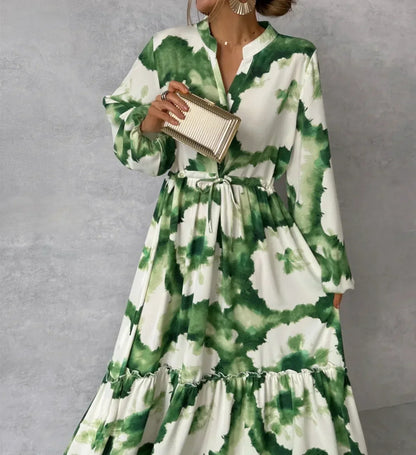 Cerena – Elegante maxi vestido de manga larga