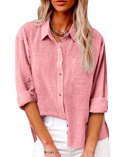 Zuki – Blusa de algodón y lino
