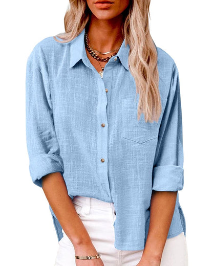 Zuki – Blusa de algodón y lino