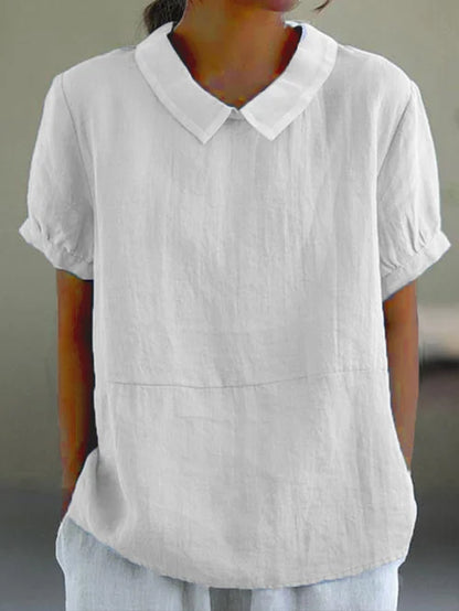 Zinnia – Blusa de lino de manga corta