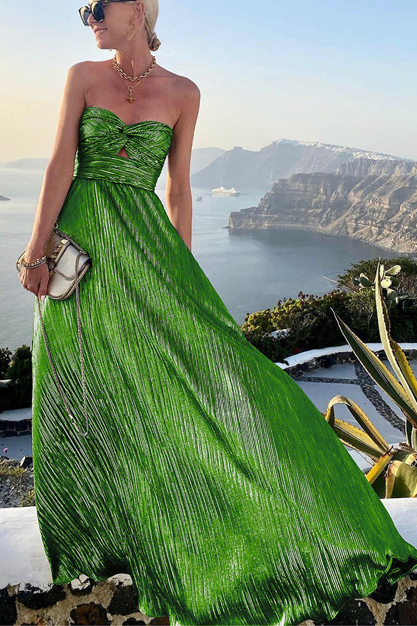 Chloé | Elegante vestido brillante con hombros descubiertos