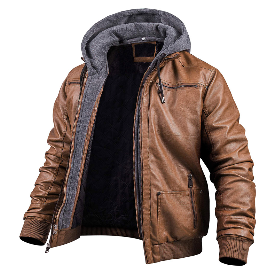 BENJAMIN - Elegante chaqueta de invierno de piel de primera calidad con capucha