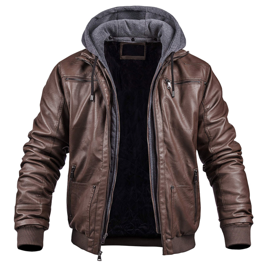 BENJAMIN - Elegante chaqueta de invierno de piel de primera calidad con capucha