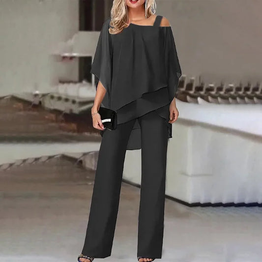Alaine –  Elegante conjunto de gasa de dos piezas