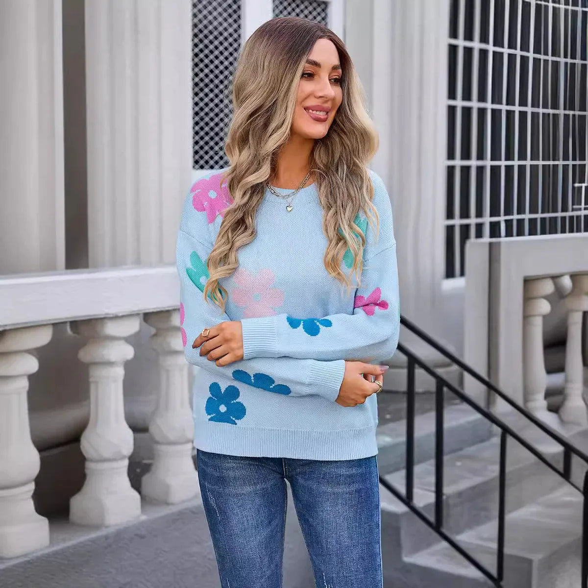 Aislin | Jersey de ganchillo floral informal