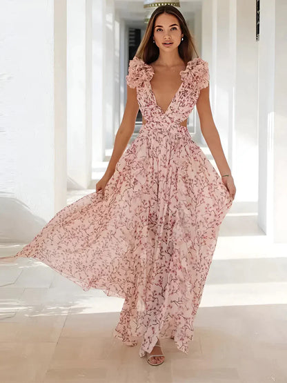 Dakota - Maxivestido con hombros fruncidos