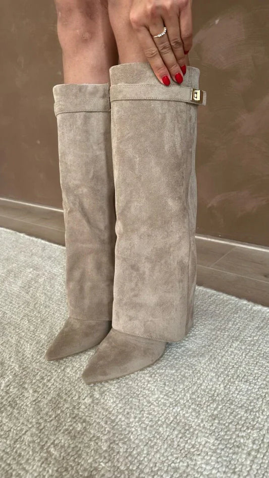 Elisara - Botas altas de ante de alta calidad
