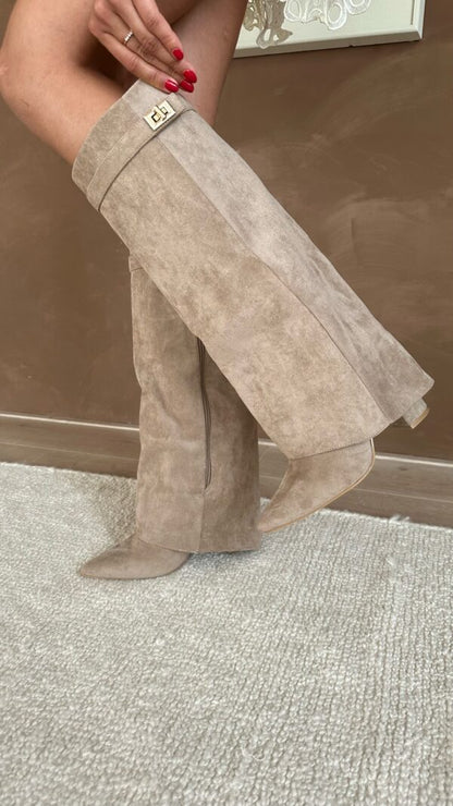 Elisara - Botas altas de ante de alta calidad