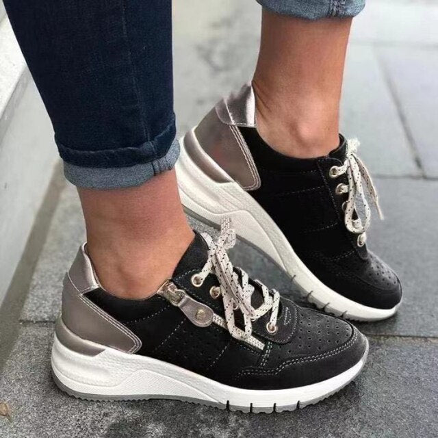 Nyah - Zapatillas ortopédicas con tacón de cuñ