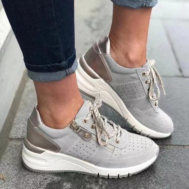 Nyah - Zapatillas ortopédicas con tacón de cuñ